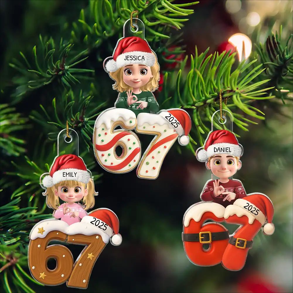 Funny Teen Slang Six Seven - Personalized Custom Shaped Acrylic Ornament