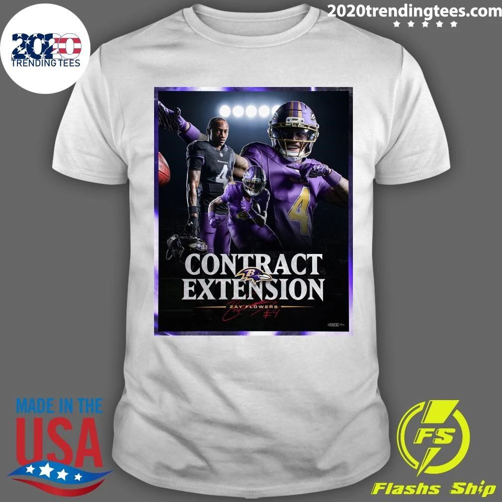 WR Zay Flowers Contract Extension Signature Shirt