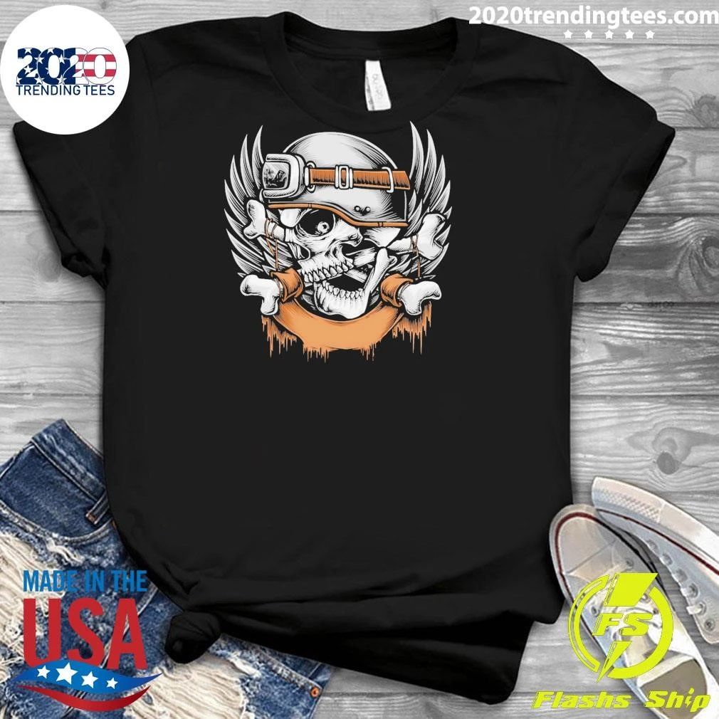 Crossing Skull Bikers Logo Illustration Shirt