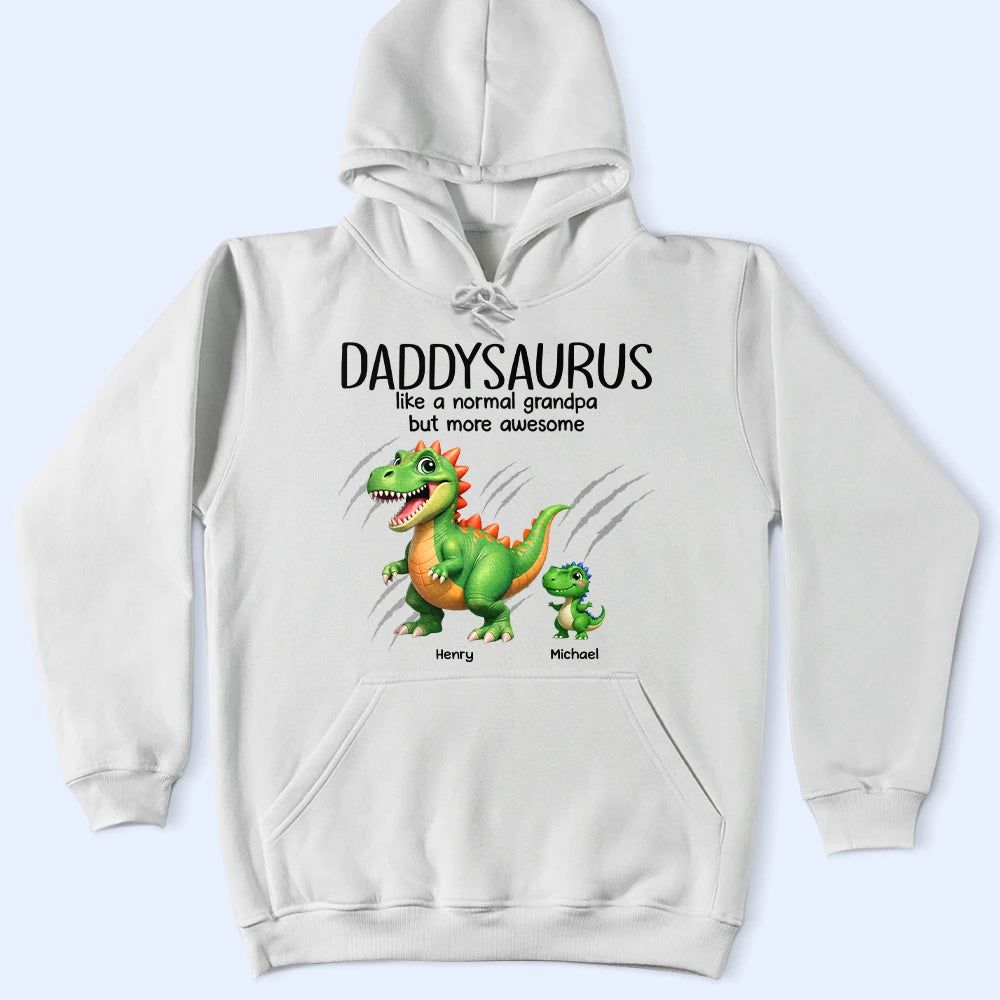 Papasaurus Like A Normal Grandpa But More Awesome - Personalized T Shirt