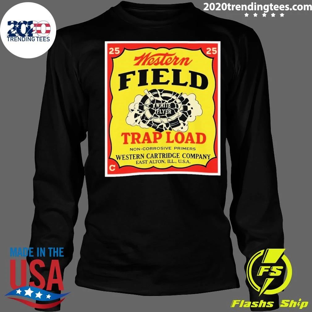 Western Field Trap Load White Flyer Western Cartridge Company East Alton USA Vintage Shirt