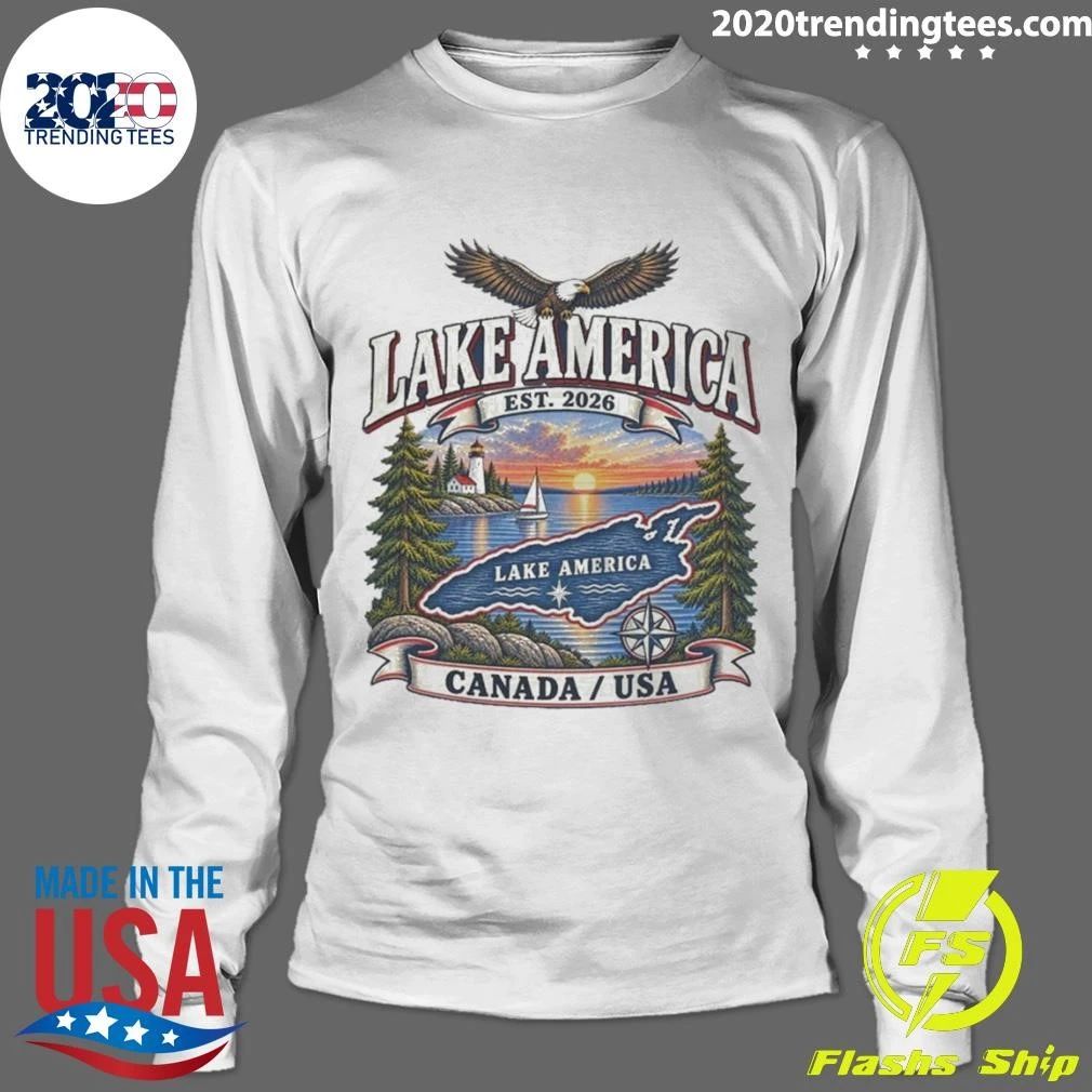 Lake America Est. 2026 Great Lakes Graphic Patriotic USA shirt