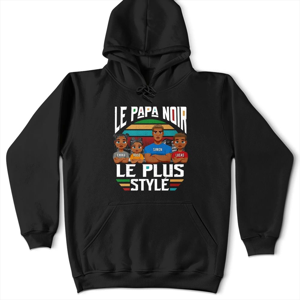 Le Papa Noir Le Plus Stylé - T-Shirt Personnalisé