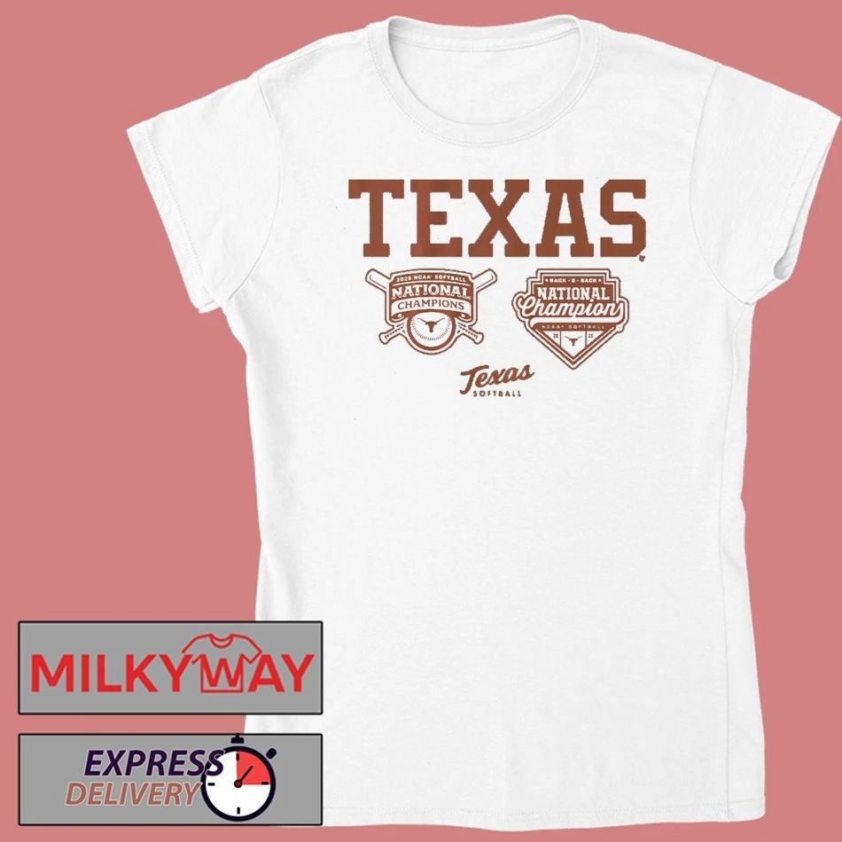 Texas Softball Back-to-Back Champions Logos 2026 Shirt
