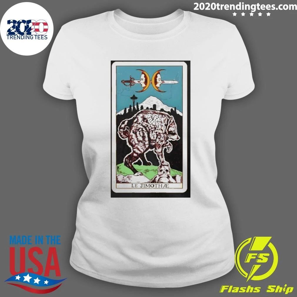 Le Jimothae Tarot Card Raccoon Seattle Skyline Shirt