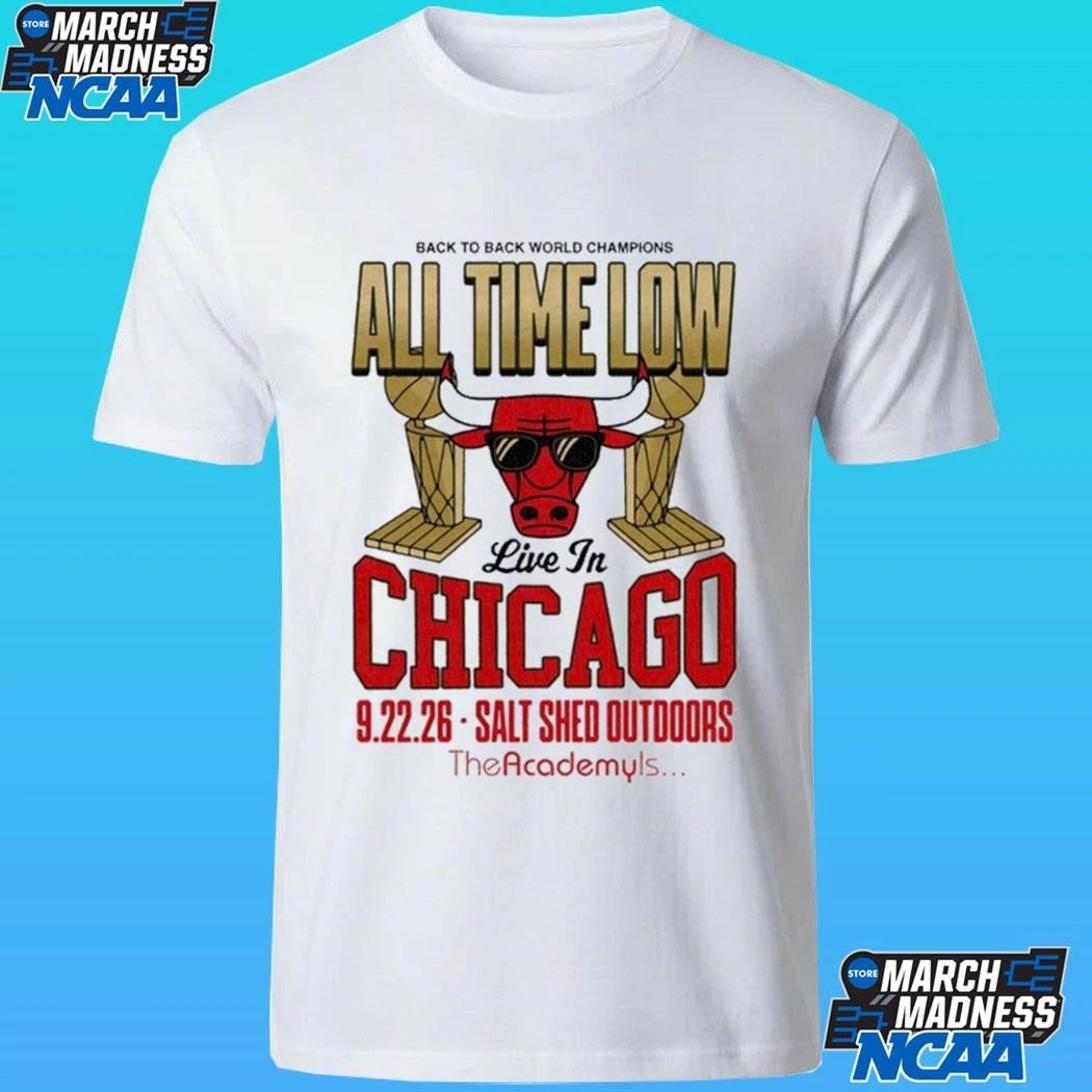 Back To Back World Champions All Time Low The Salt Shed In Chicago Il Sept 22 2026 Salt Shed Outdoors The Academy’s Shirt