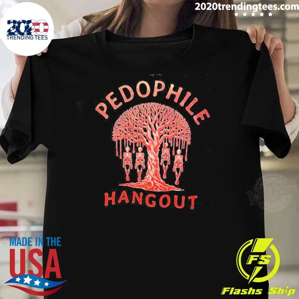 Pedophile Hangout Skeleton Tree Dark Humor Shirt