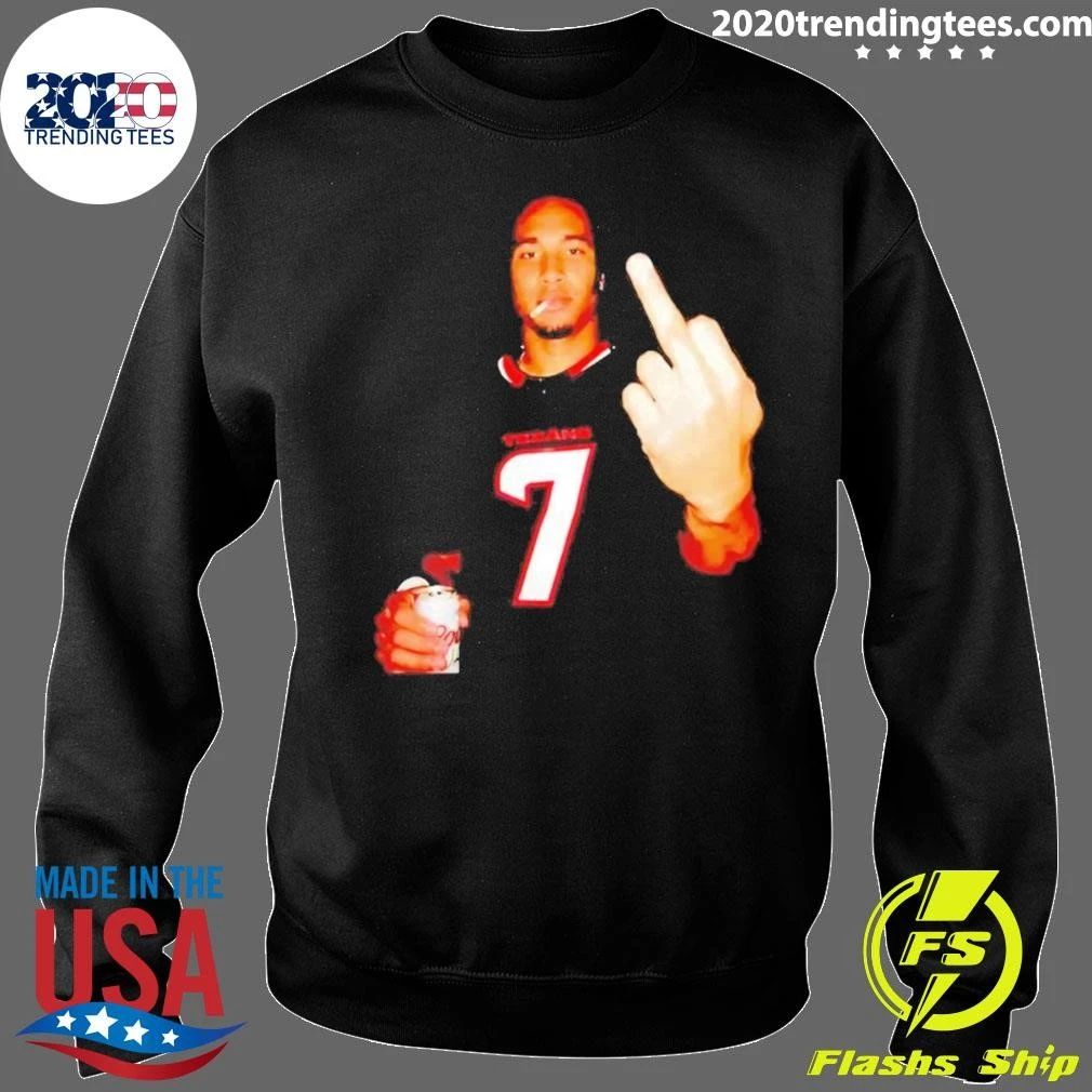C.J. Stroud Smoking Finger Middle Drinking Beer Shirt