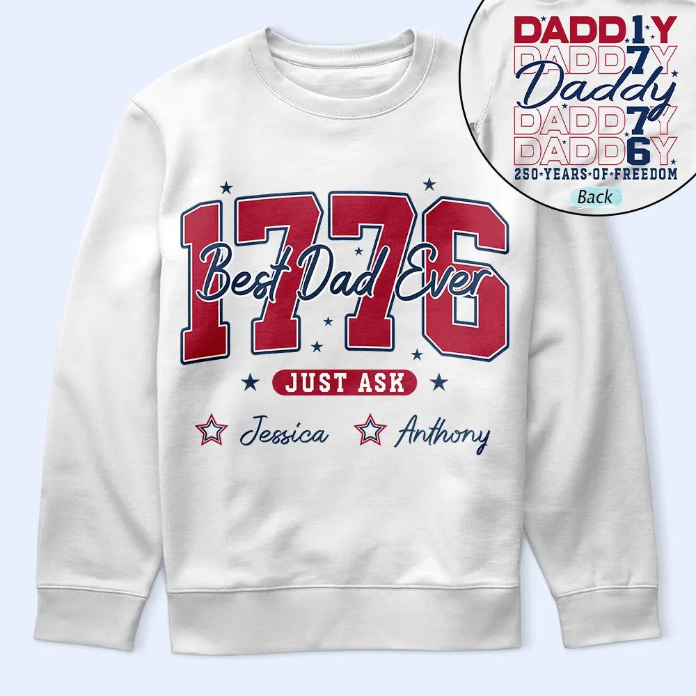 Stars & Stripes Best Dad Ever - Personalized T Shirt