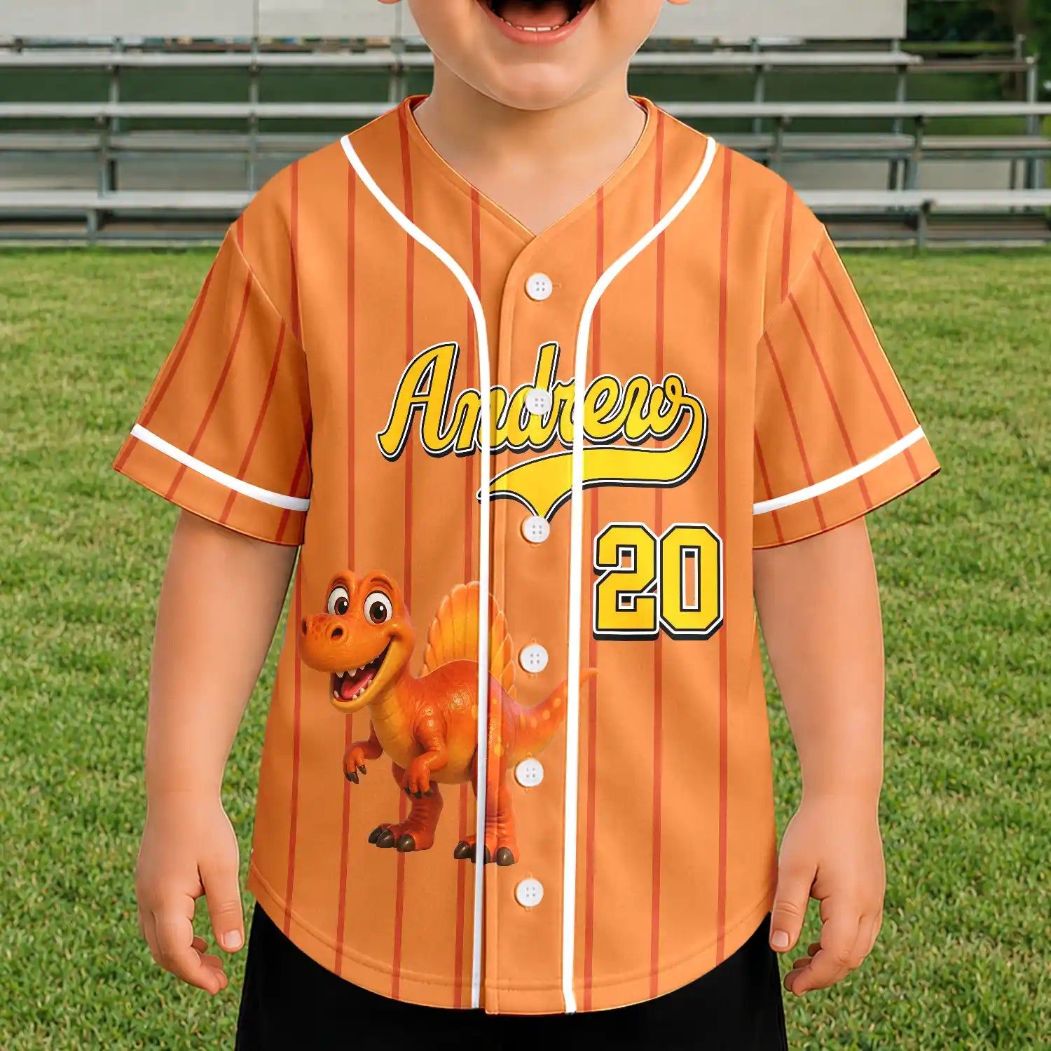 Cartoon Dinosaur Vehicles For Kids - Personalized Baseball Jersey Shirt