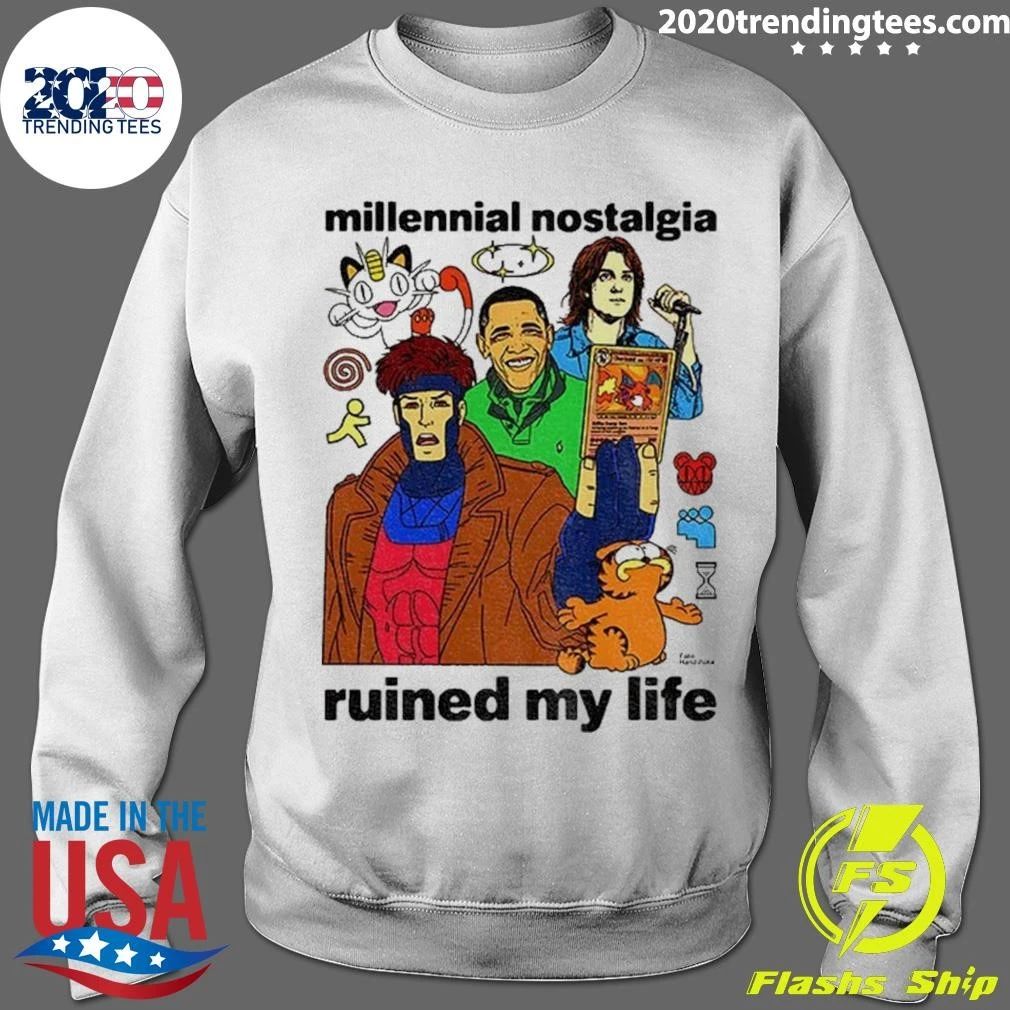 Millennial Nostalgia Ruined My Life Cartoon Character Shirt
