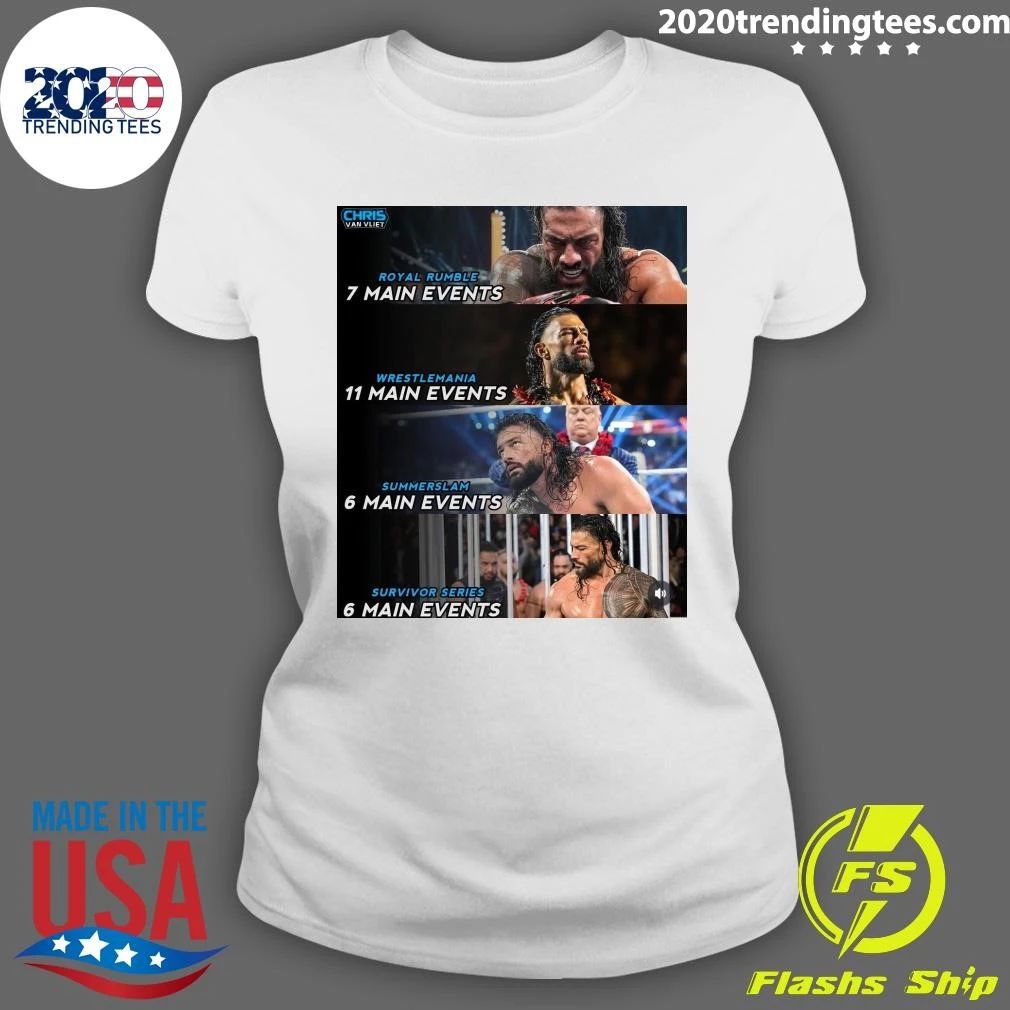 Roman Reigns Main Event Record Is Insane Shirt