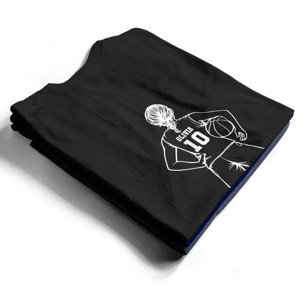 Basketball Dad Mom Kids Backside - Personalized T Shirt