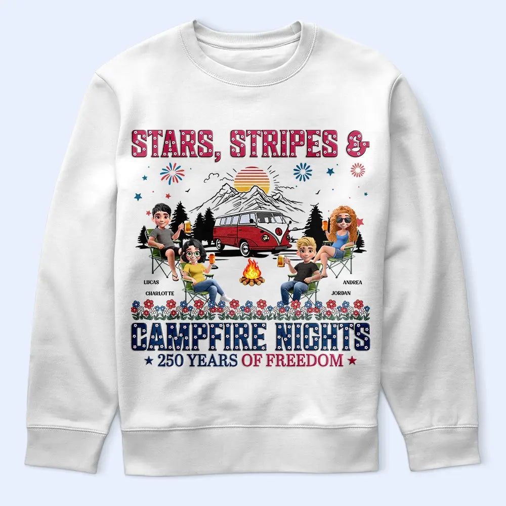 Stars & Stripes & Campfire Nights - Personalized T Shirt