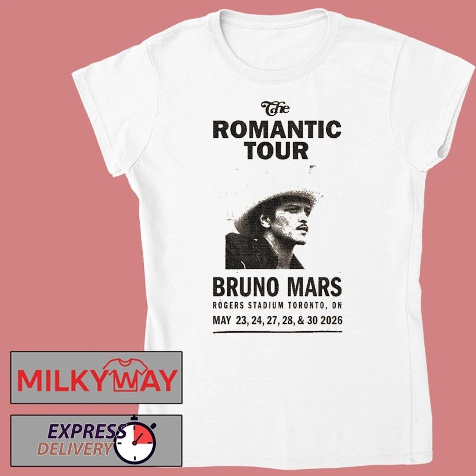 Bruno Mars The Romantic Tour 2026 Toronto Canada Merch At Rogers Stadium From May 23 To 30 2026 T-Shirt