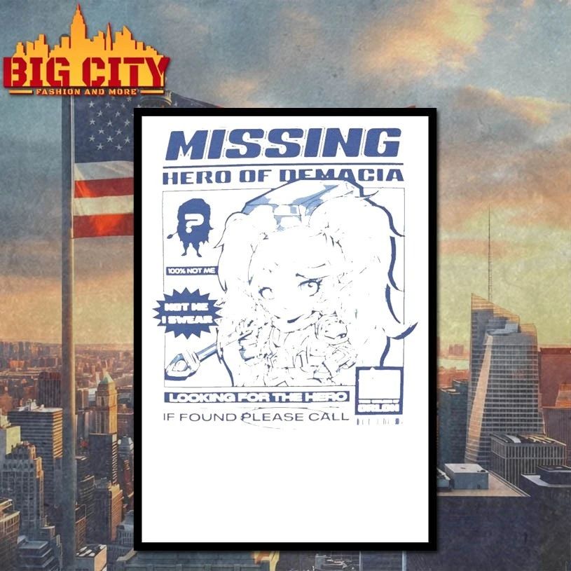 Poppy Missing Hero of Demacia Manga Style Hammer of Orlon Tribute T-shirt