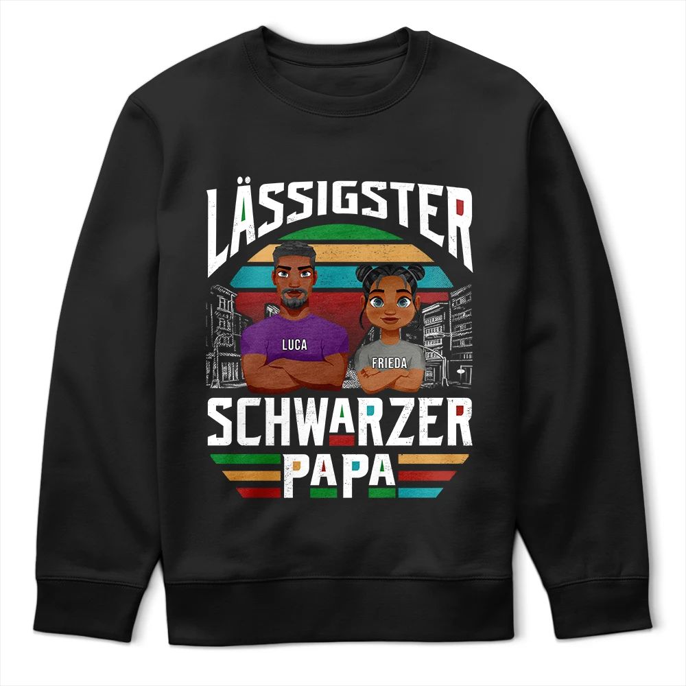 Lässigster Schwarzer Papa - Personalisiertes T Shirt