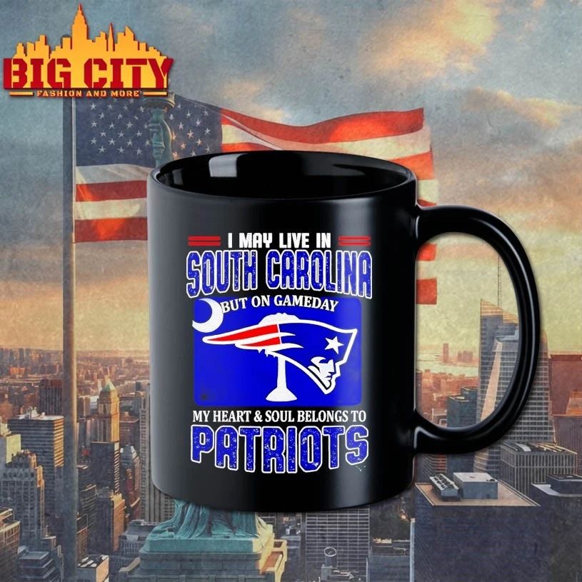 I May Live In South Carolina But On Gameday My Heart Belongs To Patriots t-shirt