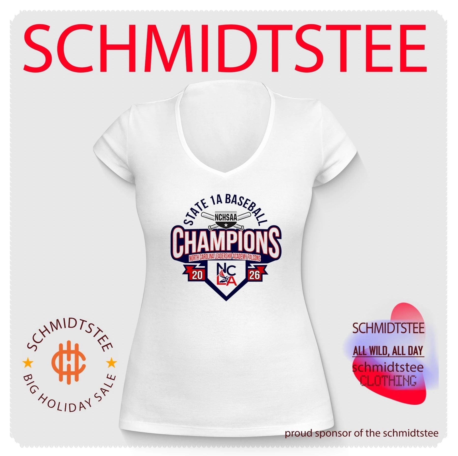 North Carolina Leadership Academy Falcons 2026 NCHSAA State 1A Baseball Champions shirt