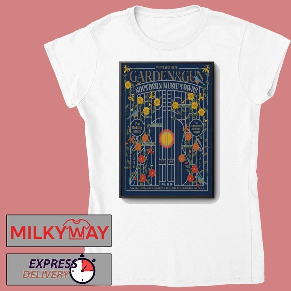 Garden And Gun Southern Music Towns June-July 2026 Tour Poster shirt