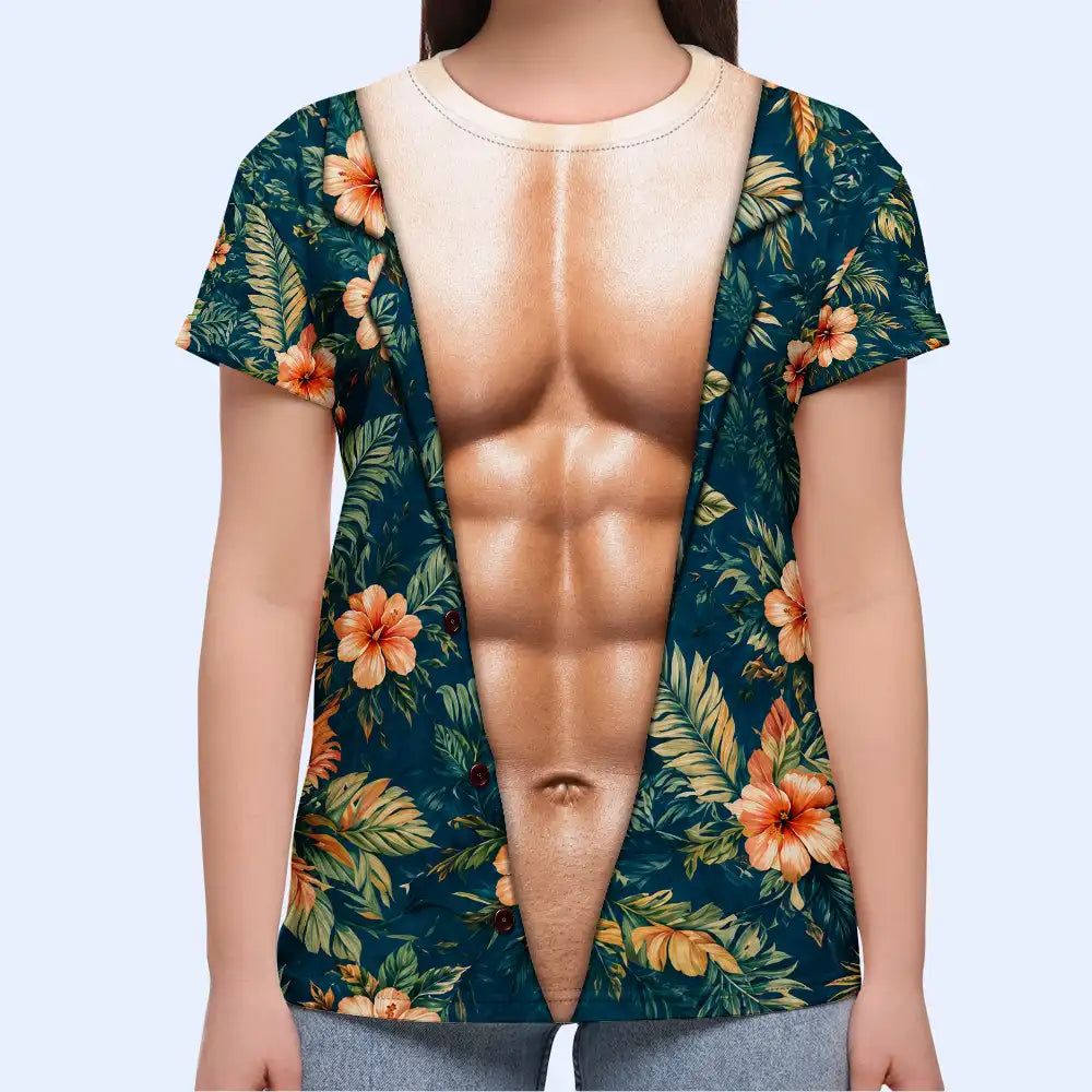 Funny Hairy Muscle Body Summer Vibe - Personalized Full Print T Shirt