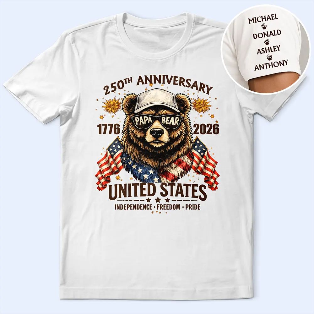 Stars & Stripes Grandpa Bear - Personalized T Shirt