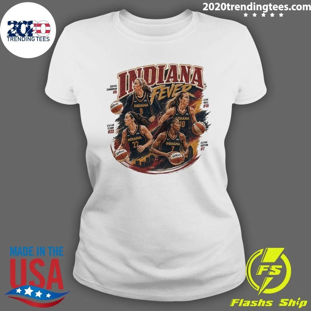 Indiana Fever Basketball Caitlin Clark Sophie Cunningham Lexie Hull Aliyah Boston Tee Shirt