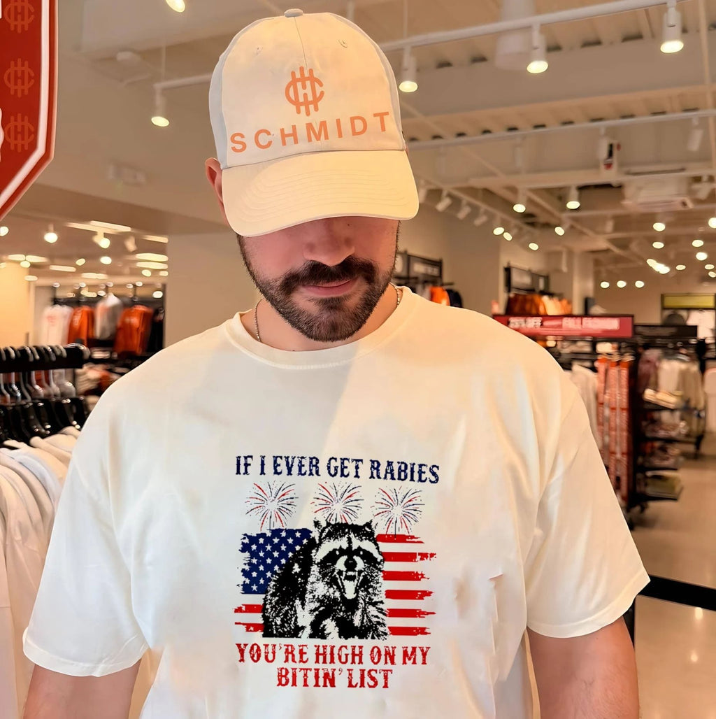 If I Ever Get Rabies You’re High On My Bitin List Raccoon 4th of July Shirt