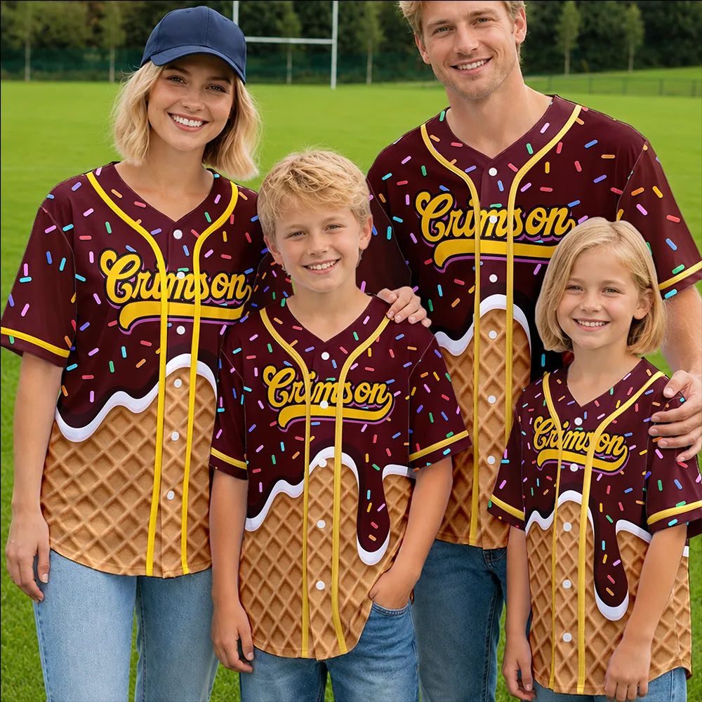 Melting Ice Cream - Personalized Baseball Jersey Shirt