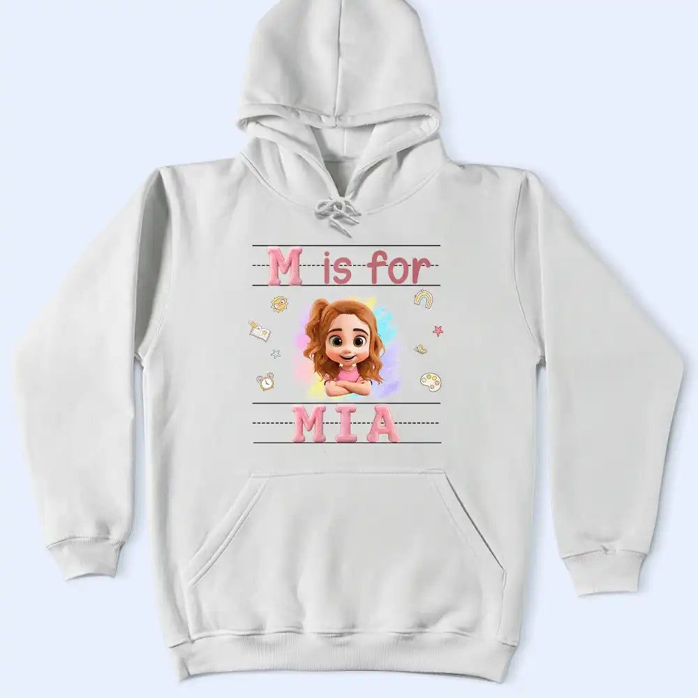 Faux Embroidery Chenille Initial & Name - Personalized T Shirt