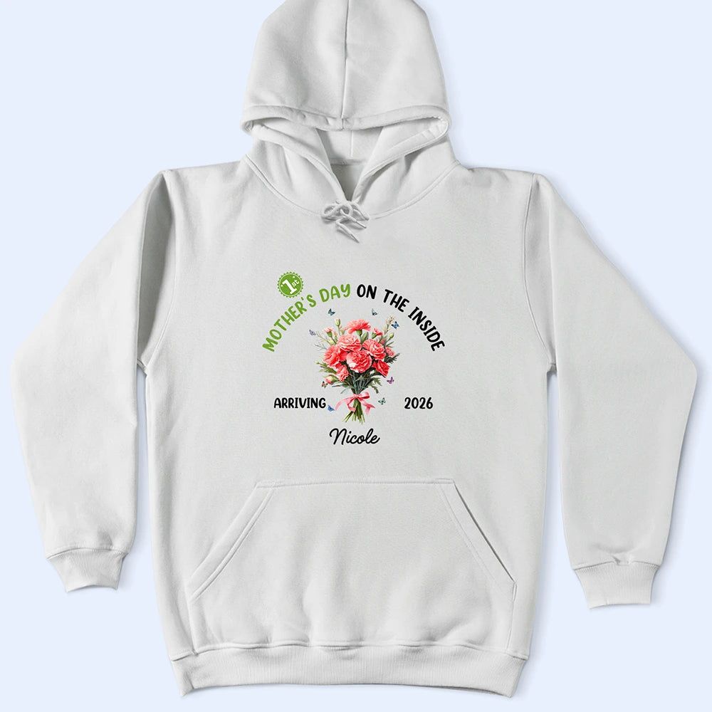 Birth Flower Baby First Mother's Day On The Inside With Mom - Personalized T Shirt