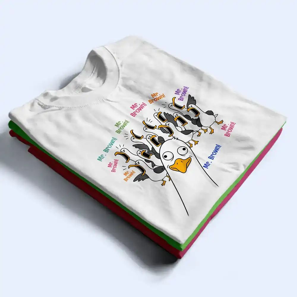 Funny Seagull Teacher & Students - Personalized T Shirt