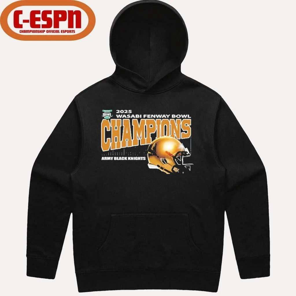 Army Black Knights 2025 Wasabi Fenway Bowl Champions Helmet Shirt
