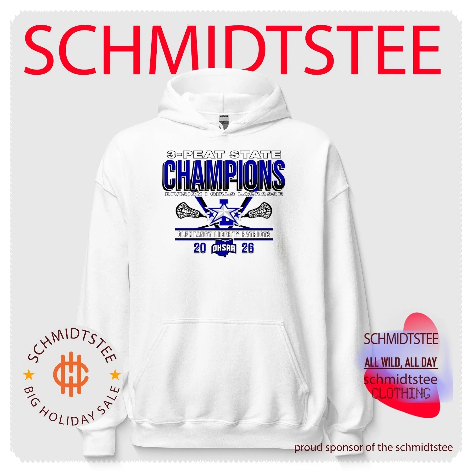 Olentangy Liberty Patriots 2026 OHSAA Girls Lacrosse D1 3-Peat State Champions shirt