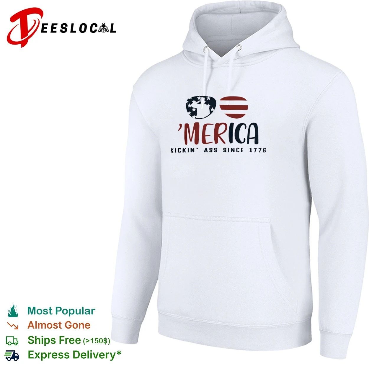 Merica Kickin Ass Since 1776 Patriotic Sunglasses T-shirt