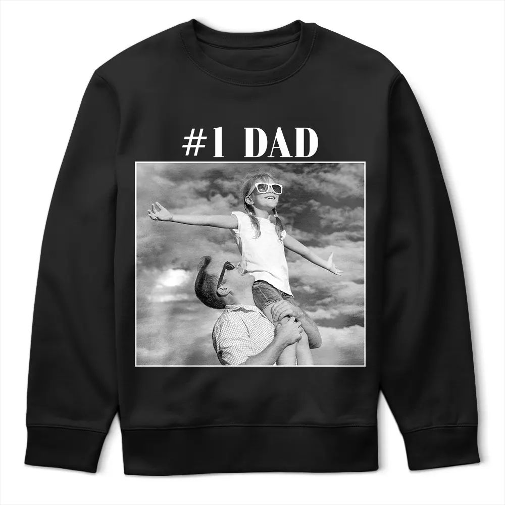 Custom Photo Best Dad Ever No 1 Grandpa - Personalized T Shirt