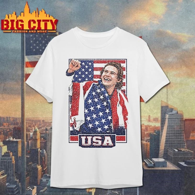 Jack Hughes USA Hockey Patriotic Hockey Fan t-shirt