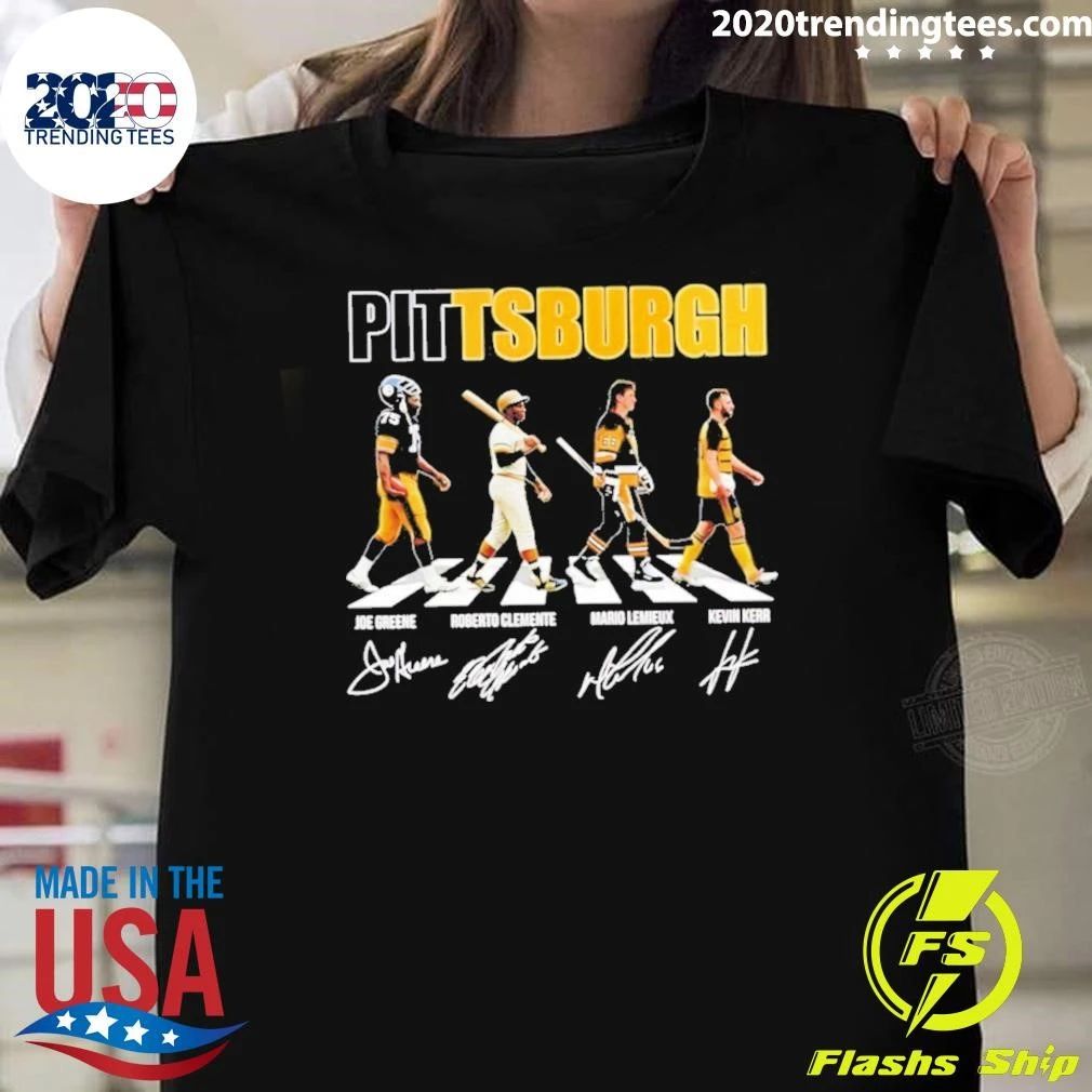 Pittsburgh Sports Team Steelers Pirates Penguins Legends Abbey Road Signatures Shirt