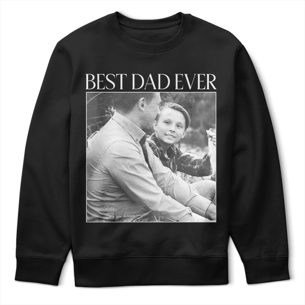 Custom Photo Best Dad Mom Ever Vintage - Personalized T Shirt