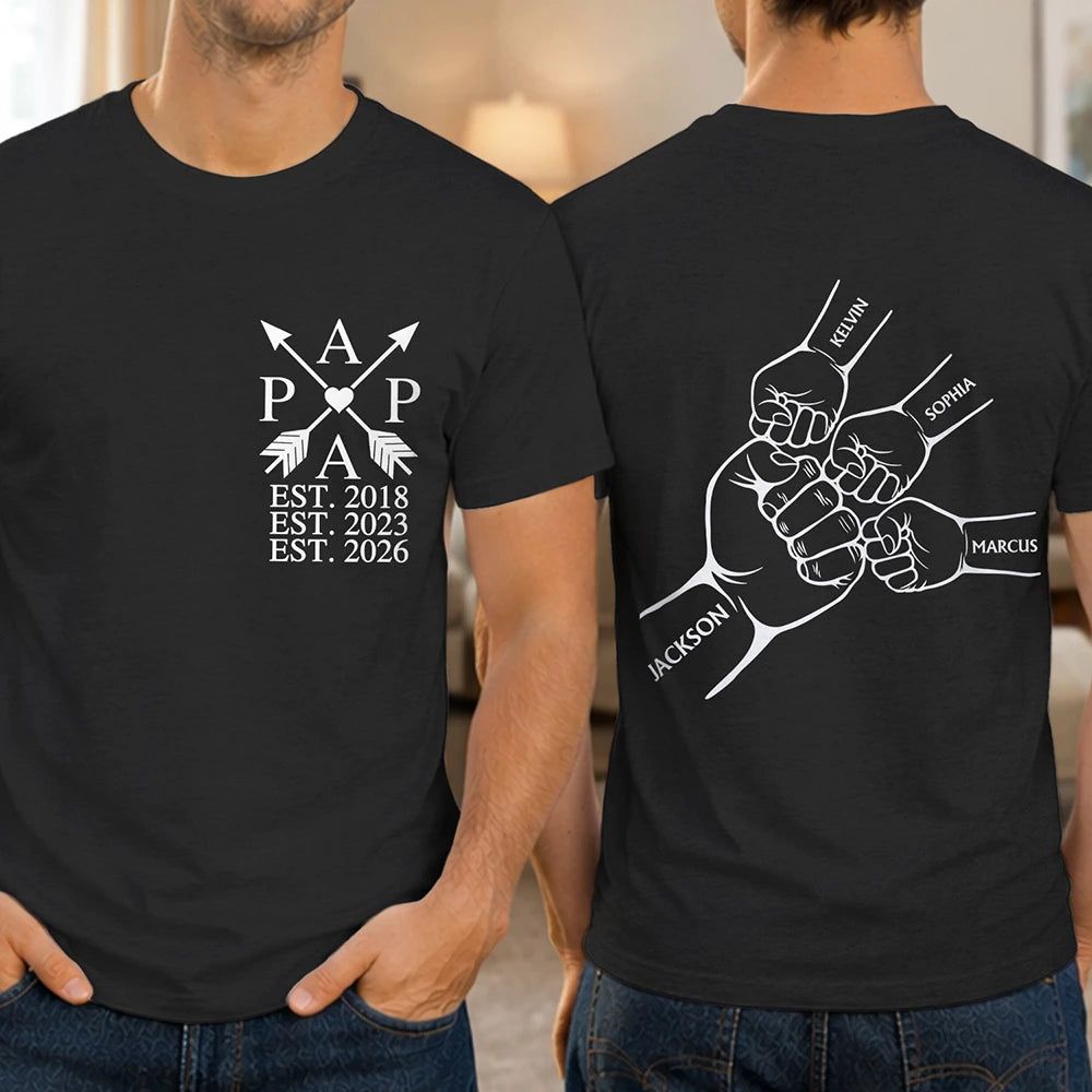 Papa Dad Cross Arrows Hand Punch - Personalized T Shirt