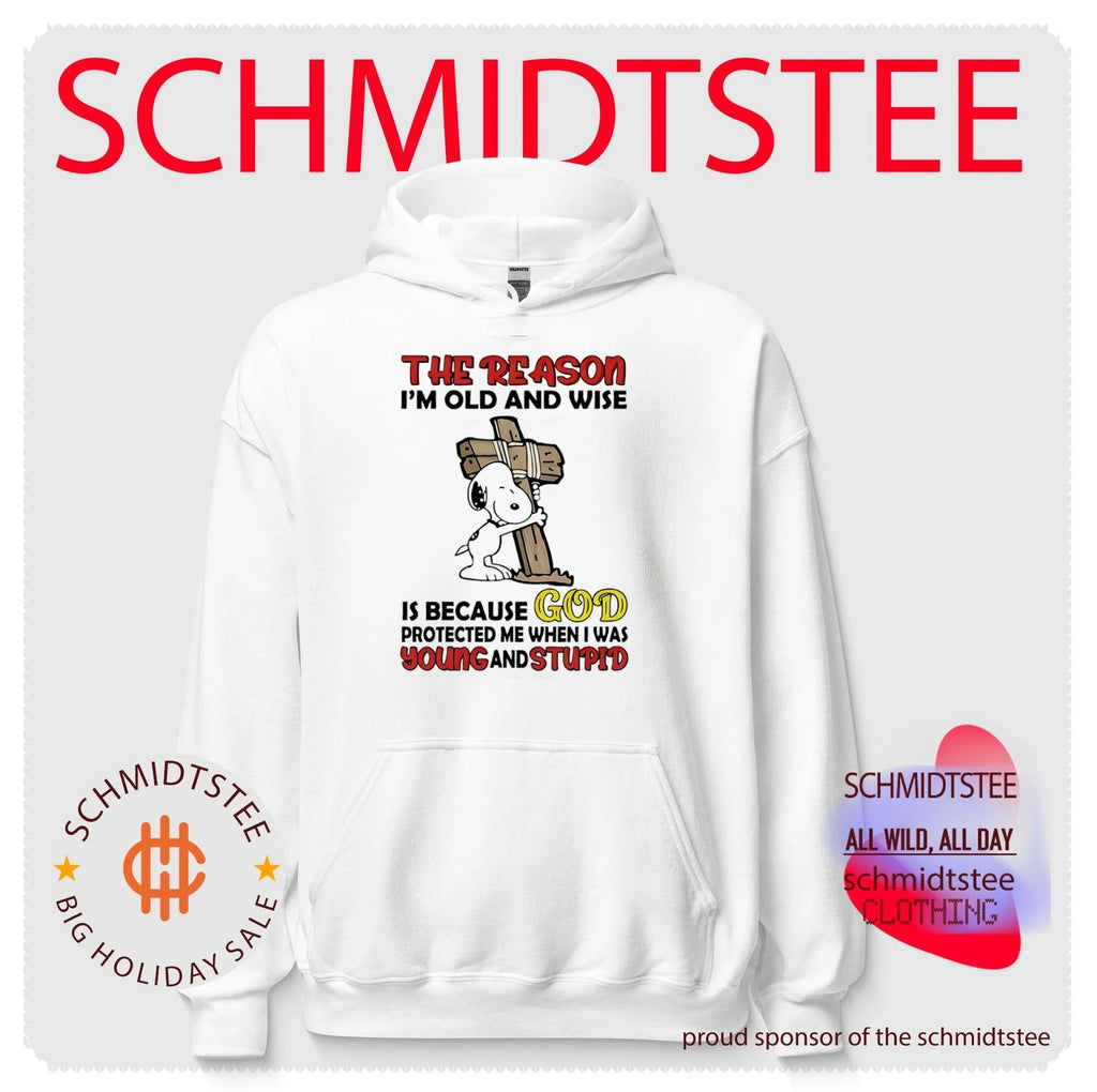 The reason I’m old and wise is because GOD protected me Snoopy shirt