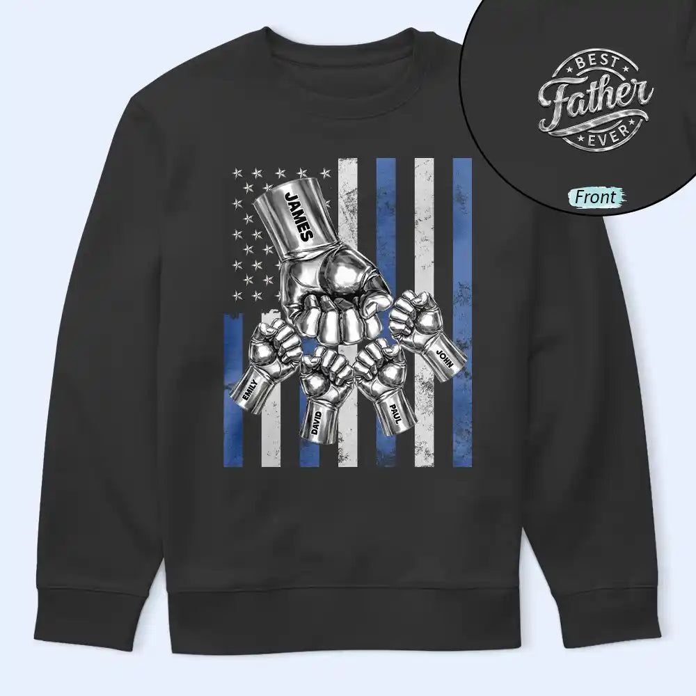 Metal Effect Best Dad Grandpa Ever - Personalized T Shirt