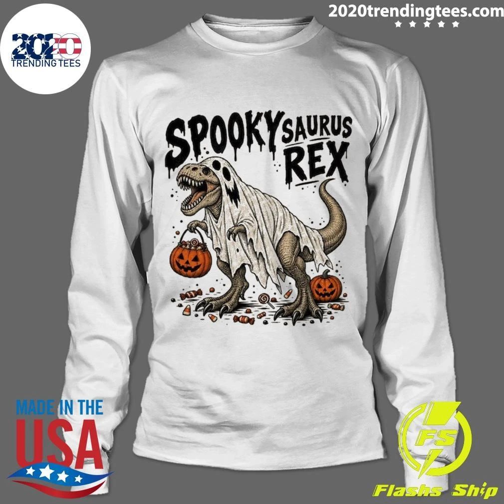 Spooky Saurus Rex, Ghost T-Rex Halloween Dinosaur Shirt