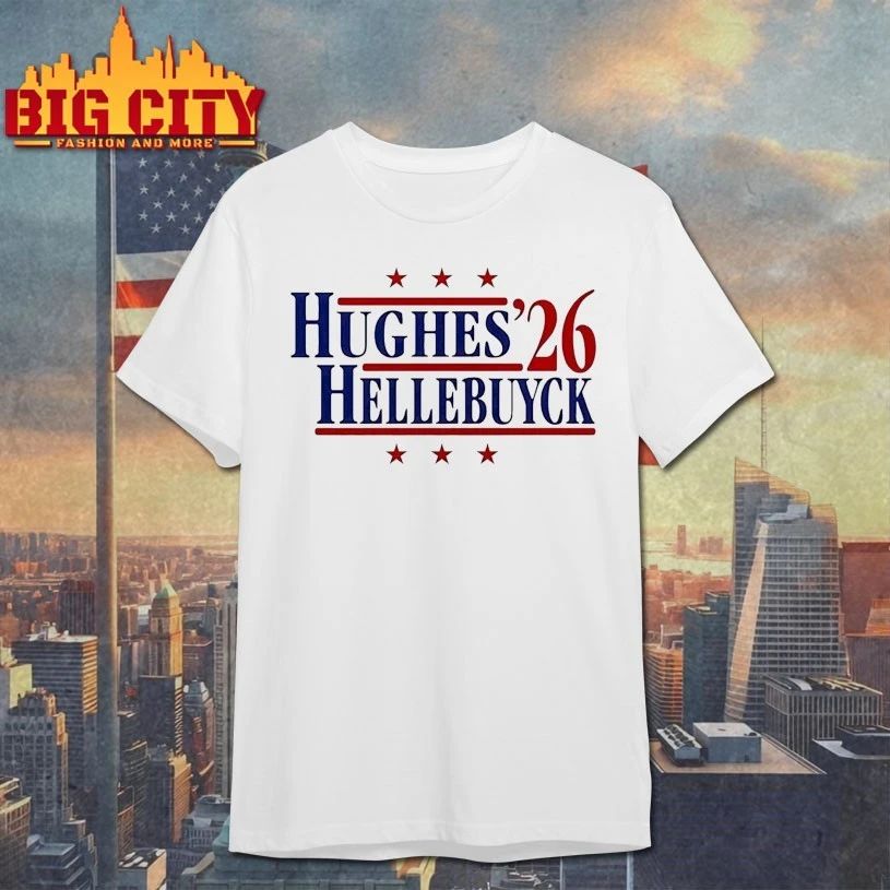 Hughes 26 Hellebuyck USA Hockey Jack Hughes USA Hockey Golden T-shirt