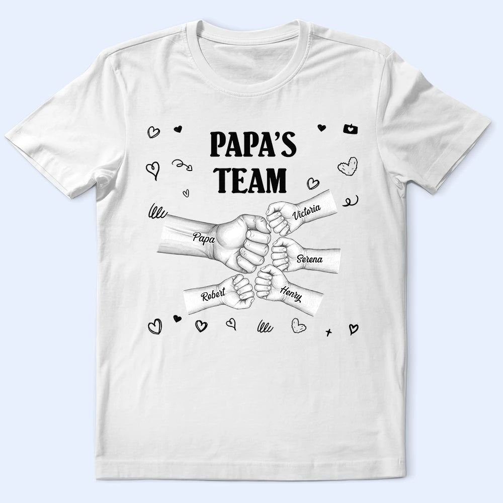 Daddy's Team Fist Bump - Personalized T Shirt