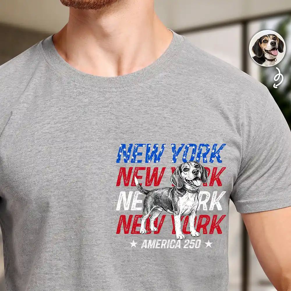 Custom Photo Pencil Sketch Art American 250 With US States - Personalized T Shirt