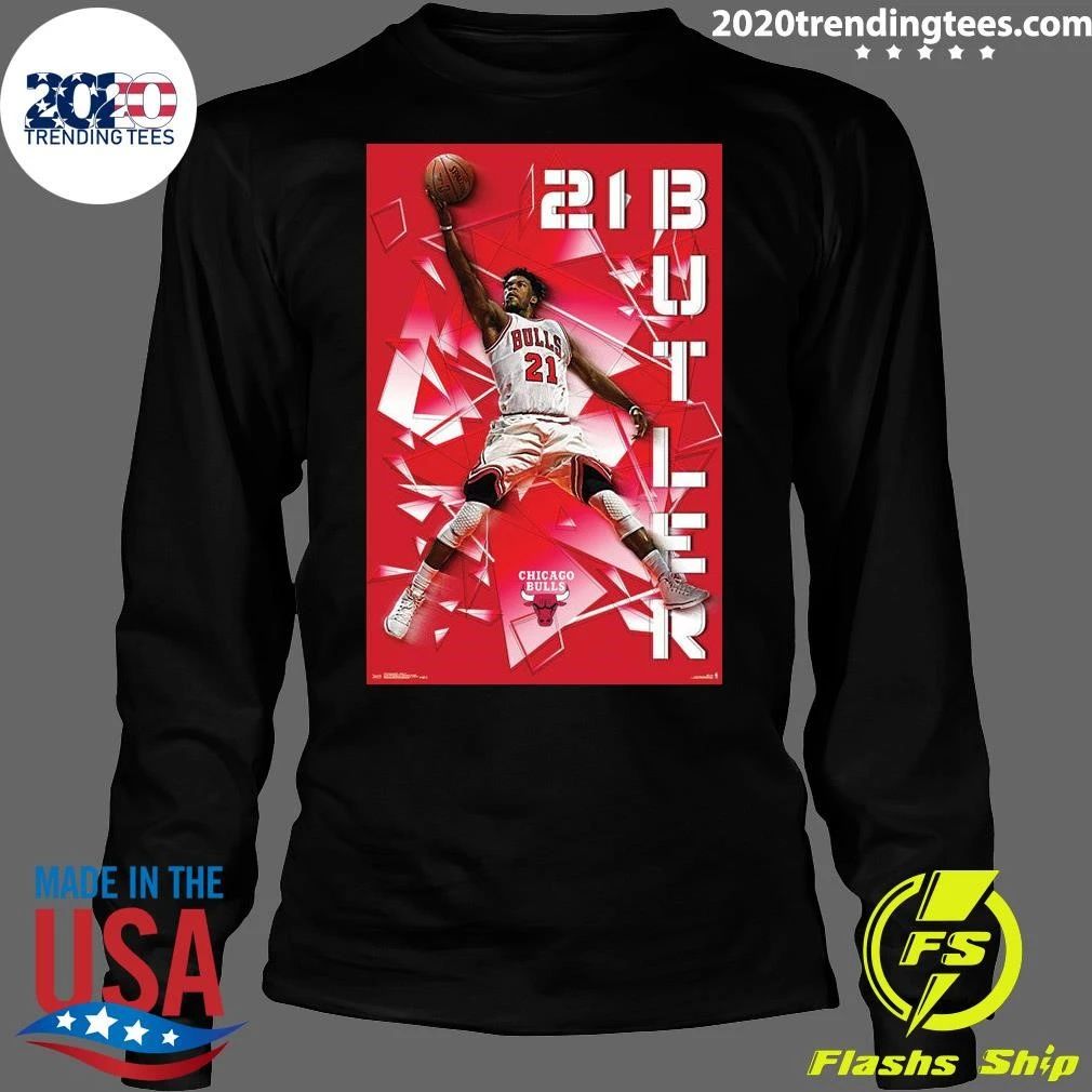 Jimmy Butler Smashing Chicago Bulls Official NBA Basketball Shirt