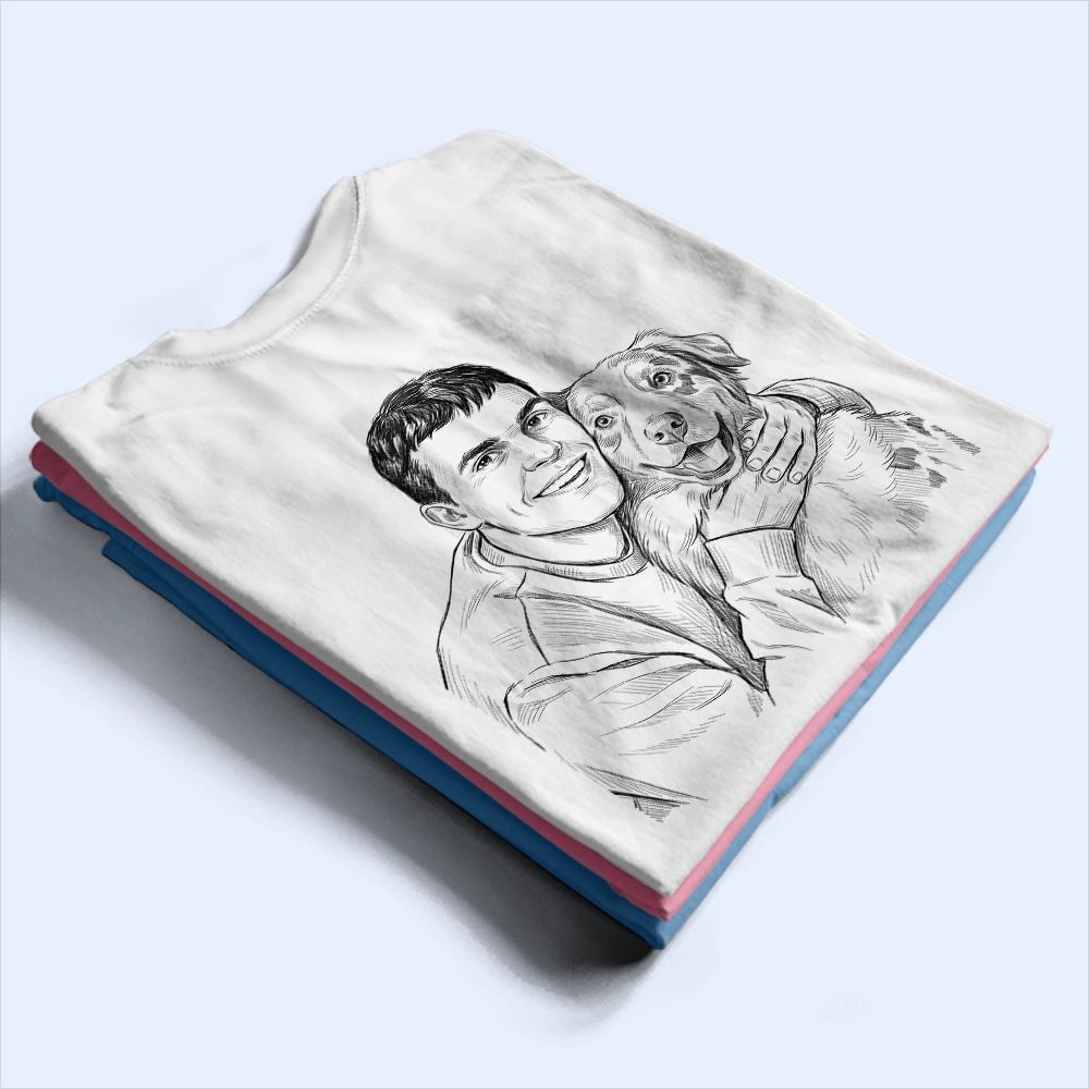 Custom Photo Pencil Sketch Best Dad Ever Just Ask - Personalized T Shirt