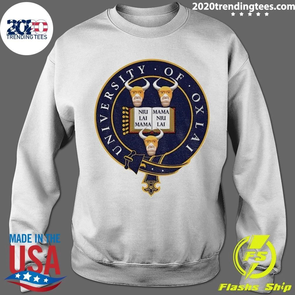 Ox University Coat Of Arms Emblem With Niu Lai Mama Niu Lai Shirt