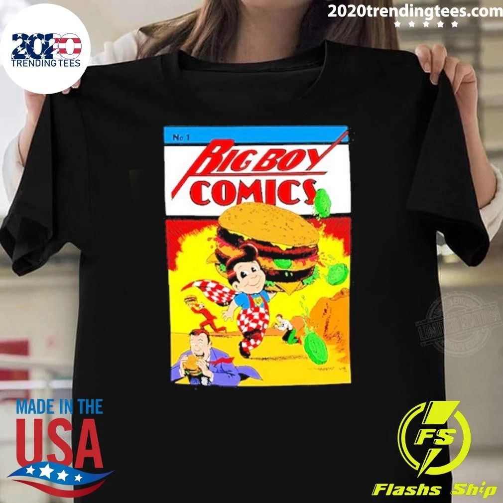 Funny Big Boy Comics No 1 Comic Book Hamburger Shirt
